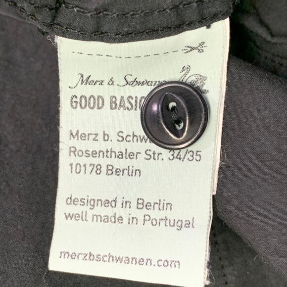 MERZ B. SCHWANEN Size XL Black Cotton One Pocket Long Sleeve Shirt - Picture 5 of 6